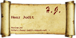 Hesz Judit névjegykártya